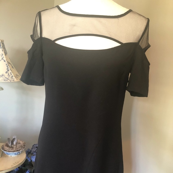 TOBI brand black tunic blouse with mesh and cut out detailing - Picture 4 of 16
